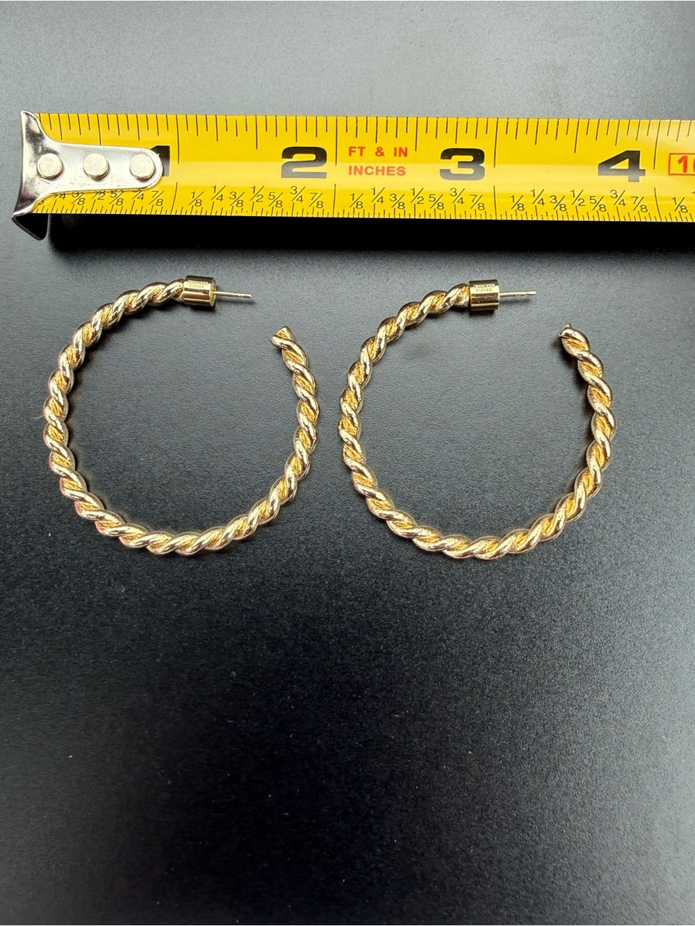 Jennifer Fisher Twisted Lilly Hoops Earrings 14K Gold Posts Plated Brass - Picture 8 of 9